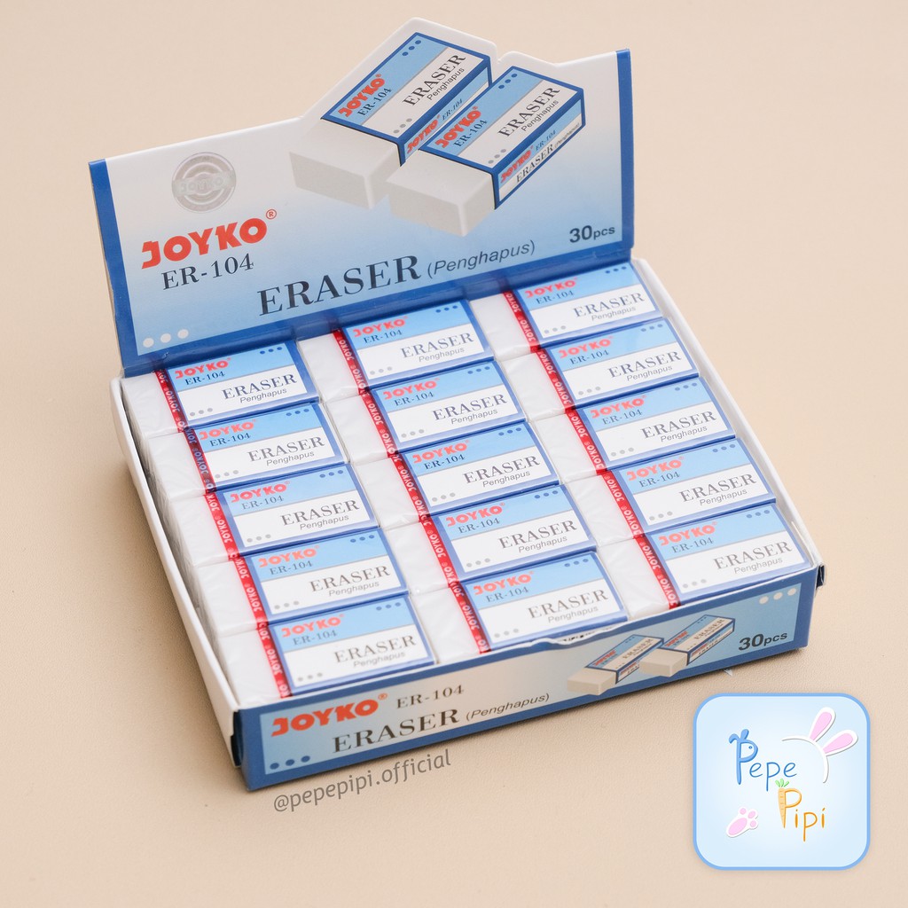 Penghapus Joyko ER - 104 Putih Original Eraser Setip Stip Karet Hapusan Pensil