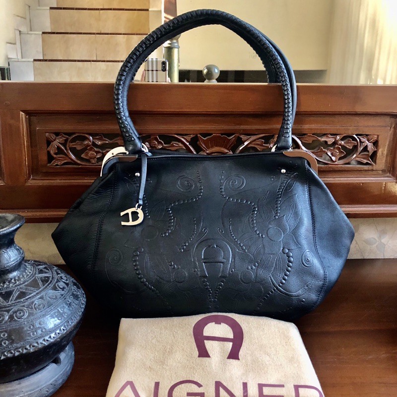 tas aigner original second preloved mulus kulit asli branded bekas