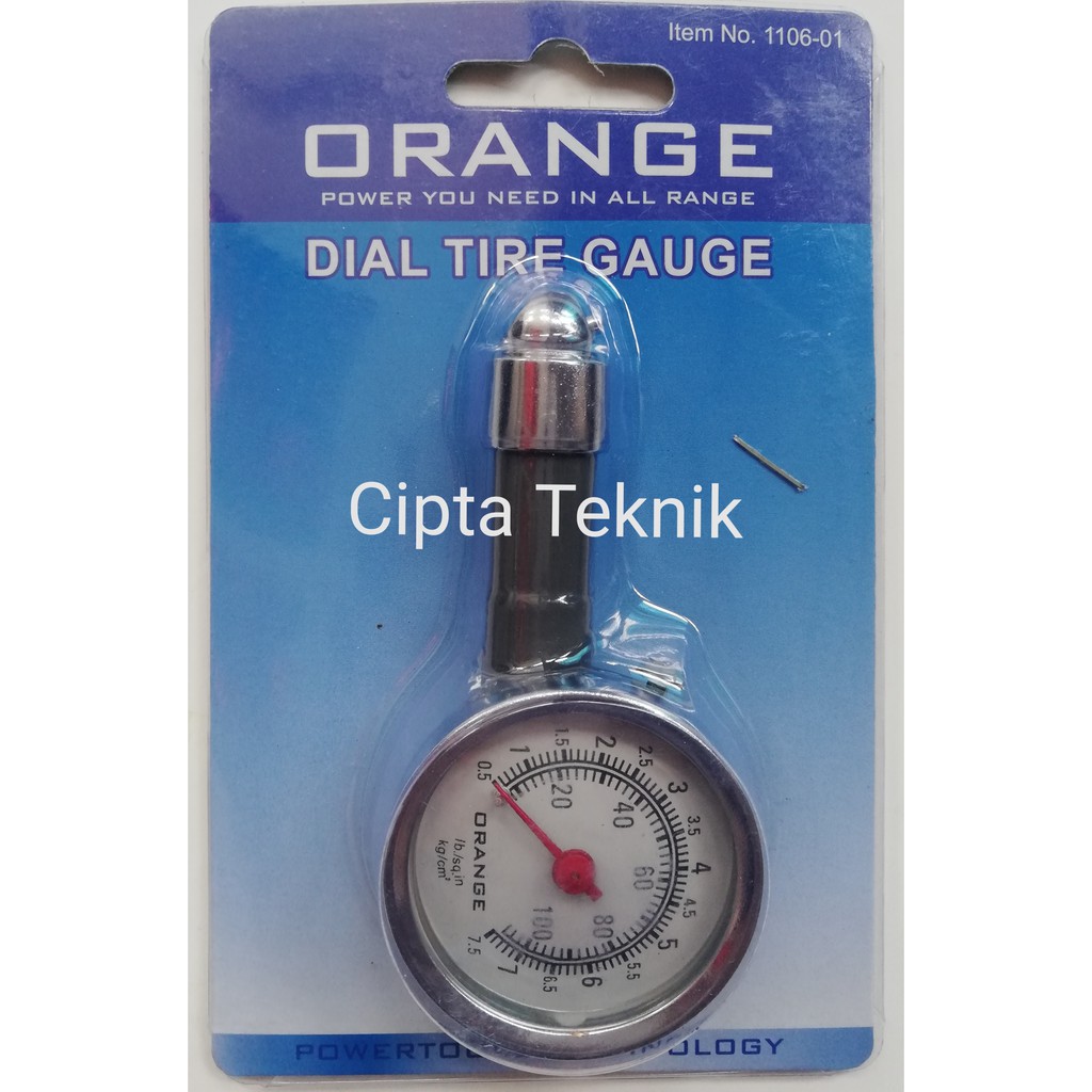 Alat Ukur Tekanan Angin Ban-Tire Gauge Orange