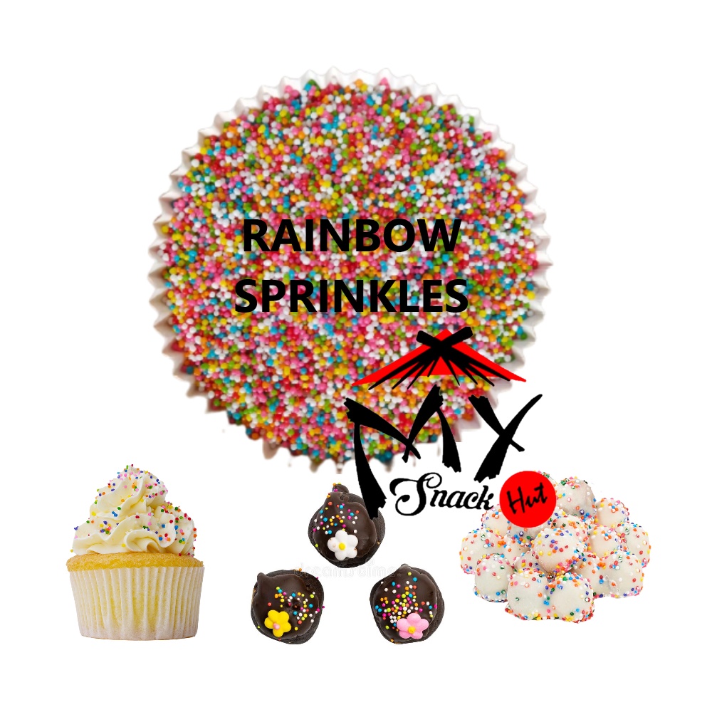 SPRINKLES BULAT PASIR 50GR - SPIKEL TRIMIT TABURAN WARNA WARNI HIASAN CUP CAKE BUTIR RAINBOW CONFETTI