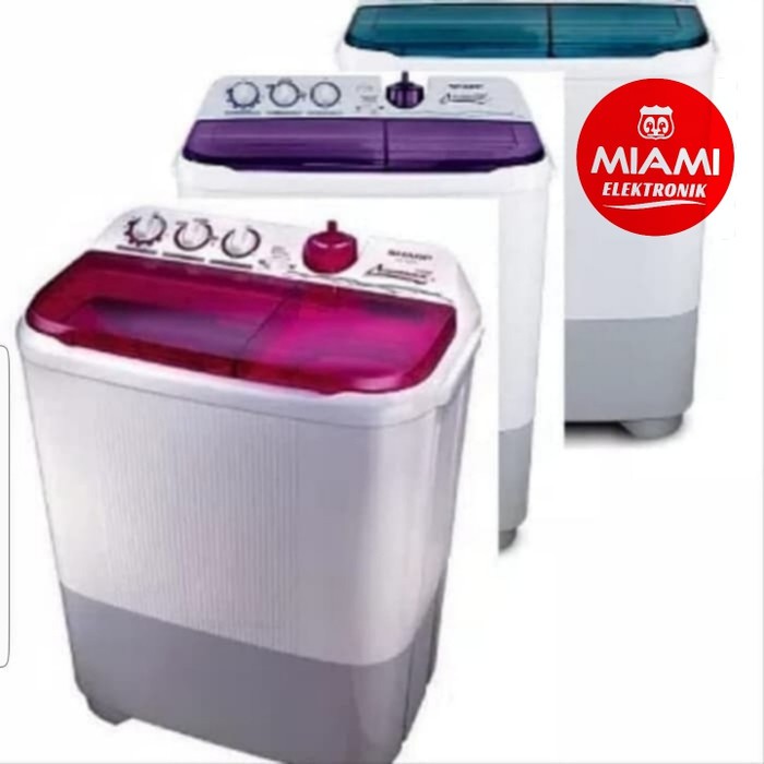 SHARP Mesin Cuci 2 Tabung SHARP EST85CR / 8kg Super Aquamagic ES-T85CR-BK/VK/PK