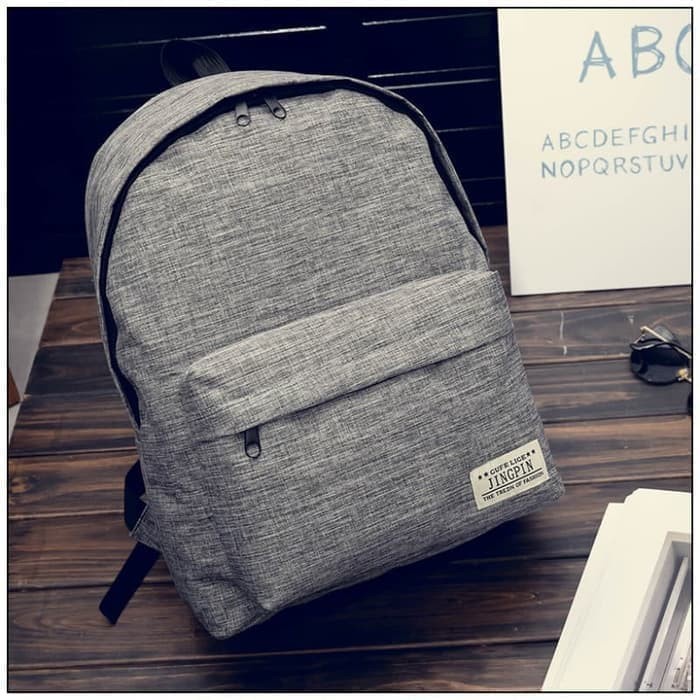 BP01 Korea Casual Canvas Backpack Pria Wanita / Tas Kuliah Sekolah