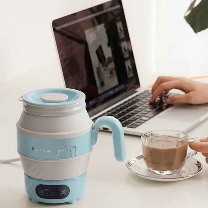 :>:>:>:>] Bear Teko Listrik Travel 0.6 Ltr 500w Teko Lipat listrik Stainless