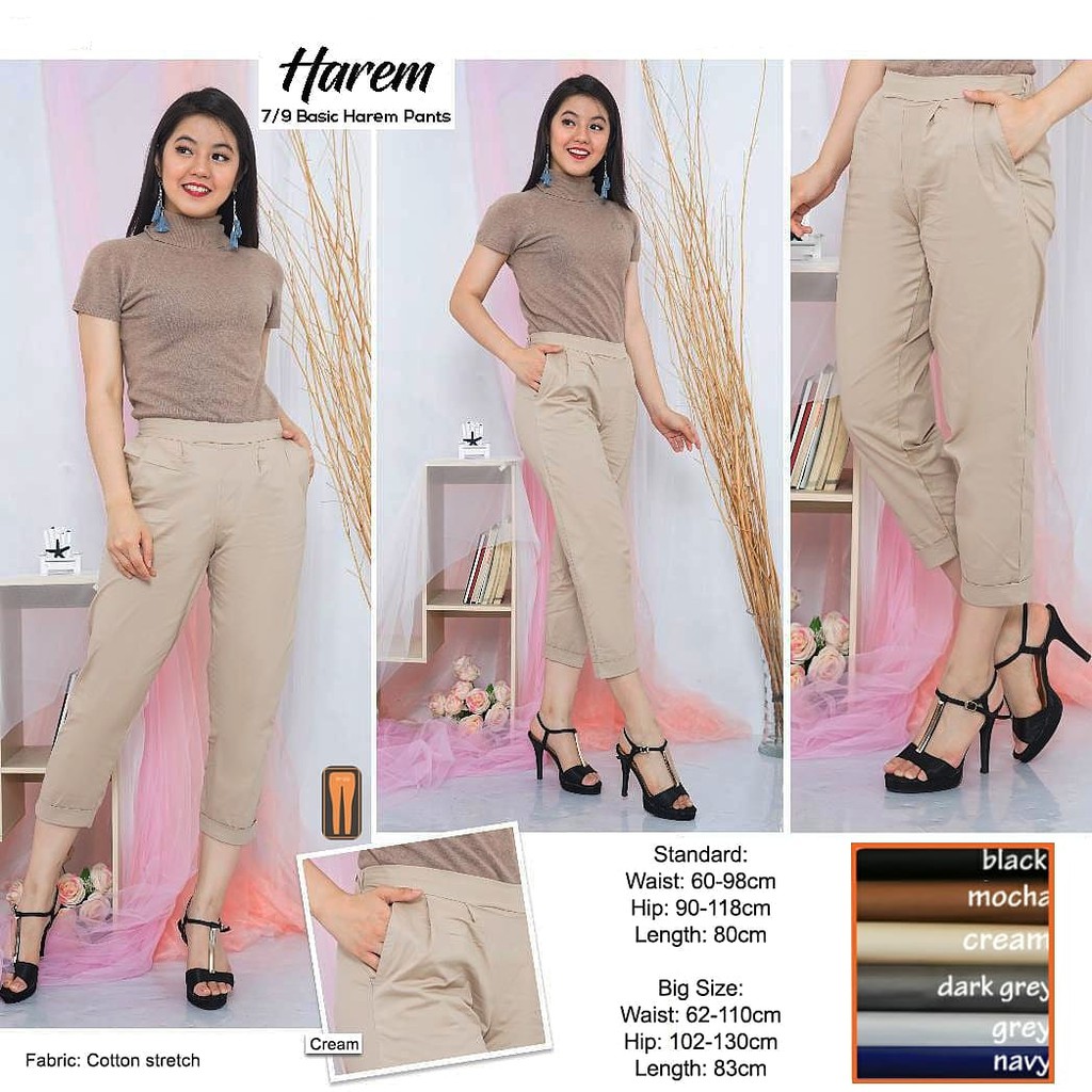  CELANA WANITA 7 9 BASIC HAREM PANTS Shopee Indonesia