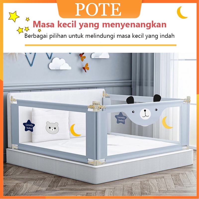 POTE pembatas kasur pagar bayi Tidur Ranjang Anak Bayi Bed Rail Safety Guard Vertical Lift Adjustable