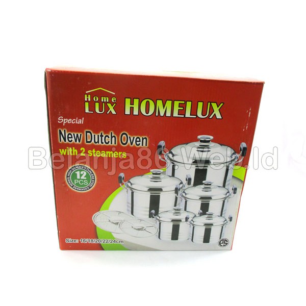 HOMELUX New Dutch Oven Set with 2 Steamers