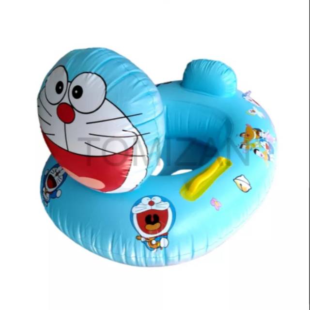 Baby Boat Ban renang anak Pelampung Renang Doraemon biru dengan pegangan