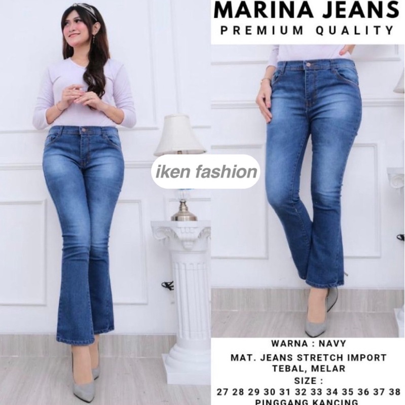 MARINA JEANS CELANA JEANS CUTBRAY HIGHWAIST WANITA