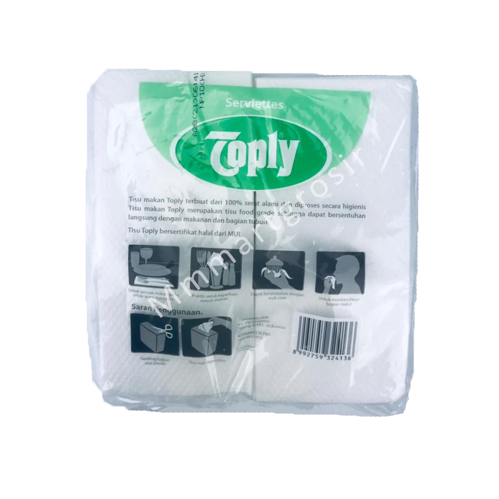 Toply / Tissue Napkin / Tissue Serbaguna / 100lembar 1ply 4Lipat