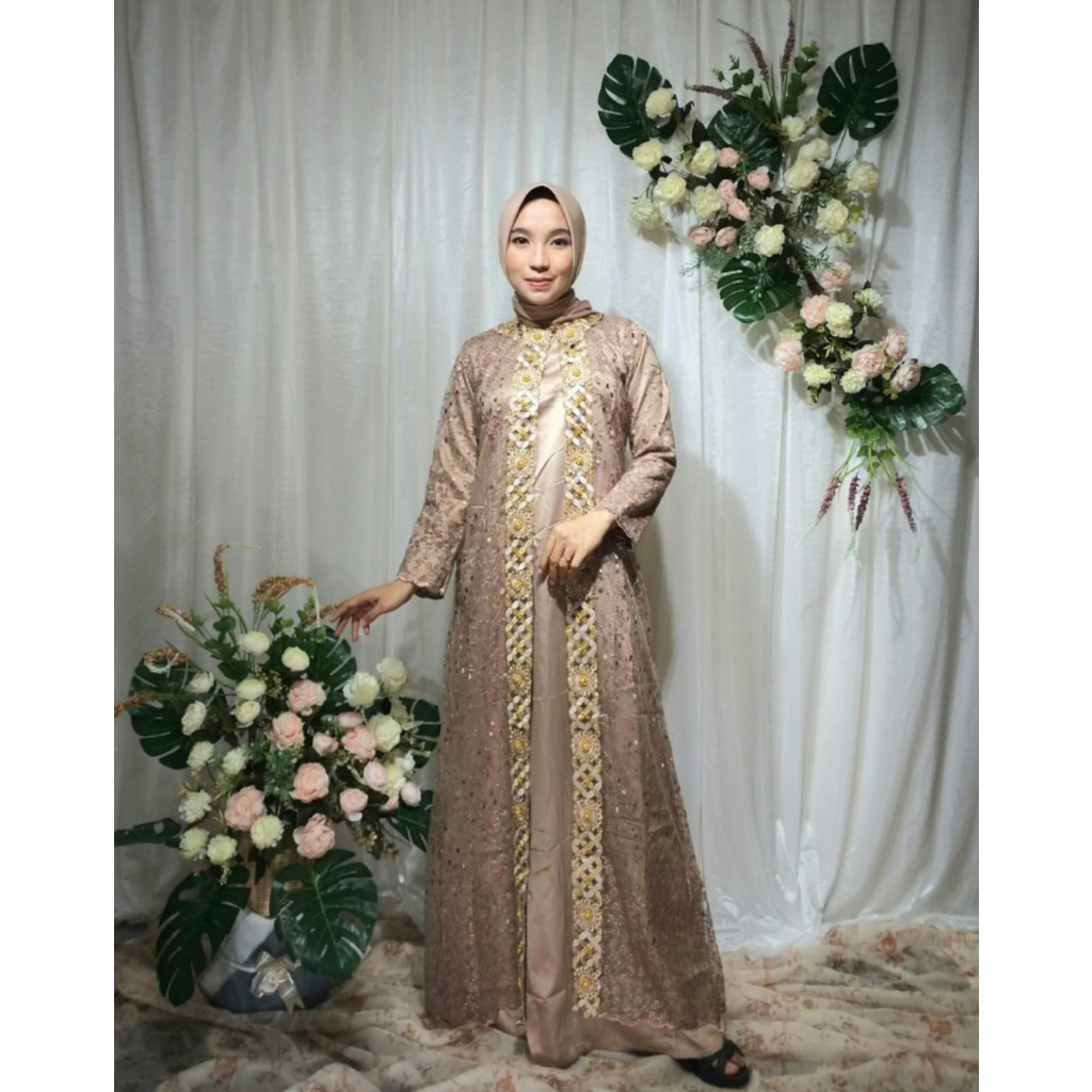 GAMIS BRUKAT MAXI SABINA/SIZES/M, L, XL, XXL/GAMIS MUSLIM SYARI/GAMIS MODEL BARU