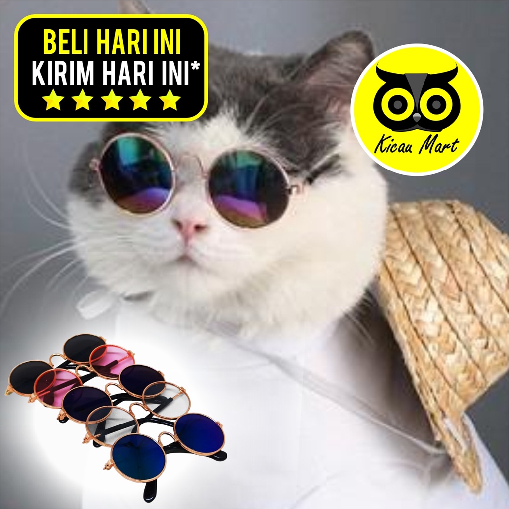 Kacamata Kucing Kaca Mata Kucing Anjing Monyet Sun Glasses Anti UV Kacamata Hewan Keren Pet Properti Pelindung Mata Baju Topi Kucing Aksesoris Kaca mata Lucu  Alat Peraga Foto Anabul Kitten Puppy