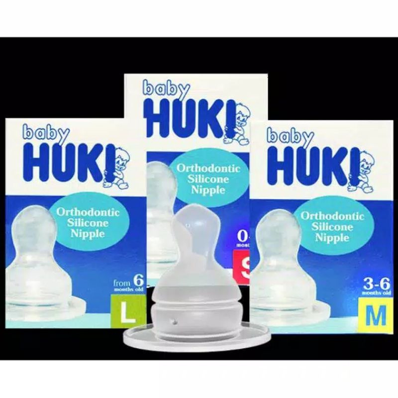 Huki Dot Silicone Orthodontic S M L / Huki Dot Nipple Orthodontic/Huki
