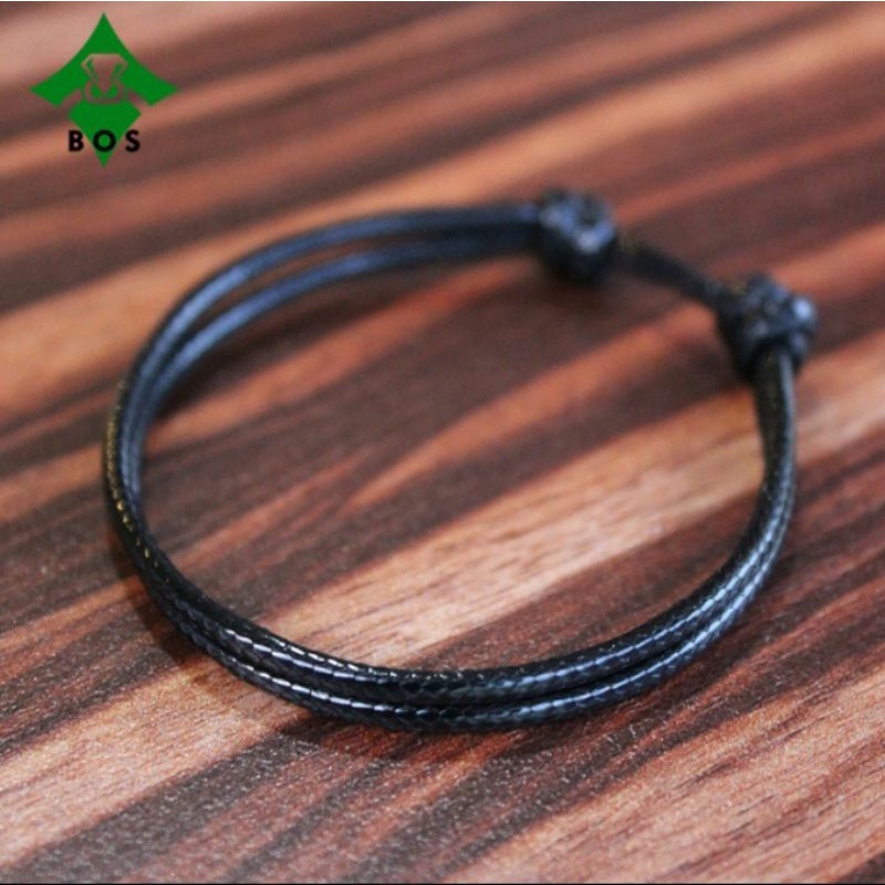 Gelang tali korea hitam polos