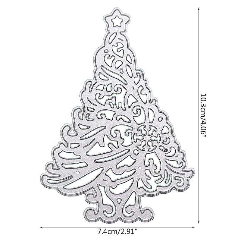 Zzz Cetakan Stensil Cutting Dies Motif Pohon Natal + Bintang Bahan Metal Untuk Scrapbook / Craft DIY