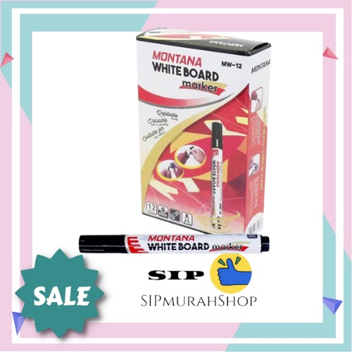 SPIDOL HITAM WHITE BOARD MARKER MONTANA BISA DI HAPUS MURAH