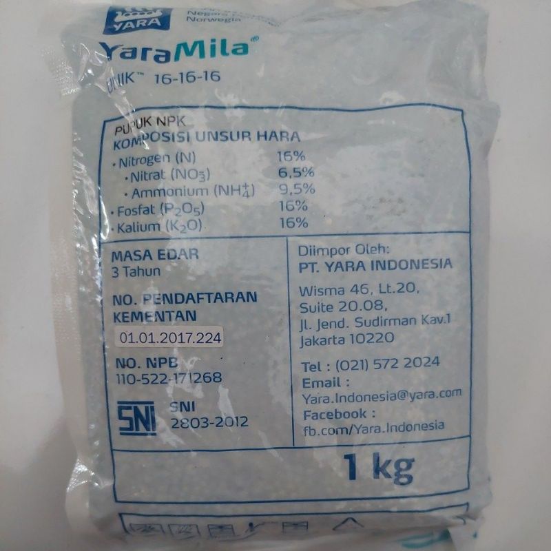 pupuk npk yaramila complex kemasan pabrik 1kg