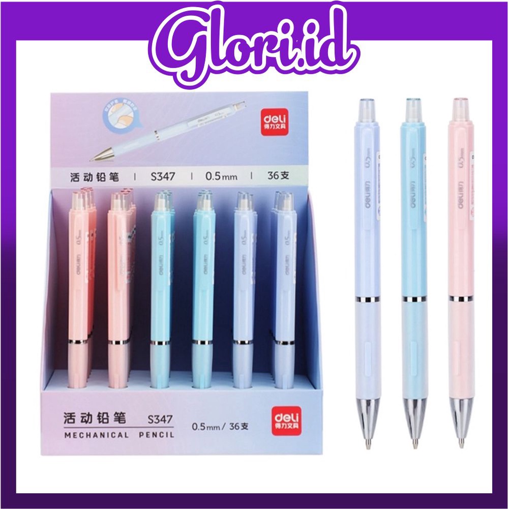 

GLORI.ID Propelling Pencil Pensil Mekanik Cetek Tip 0.5 mm Dilengkapi Klip S011