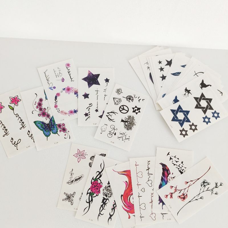 TATO TEMPORER gambar kupu kupu seri c STIKER TEMPORARY TATTOO STICK