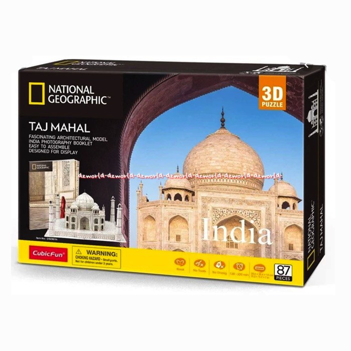 National Geographic Taj Mahal India 87 Keping Mainan Susun Puzzle 3D