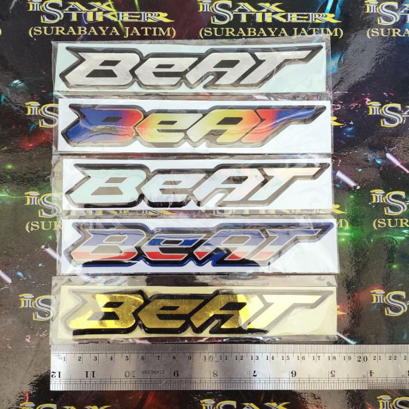 stiker timbul Honda beat crom gold Thailand hologram BEAT