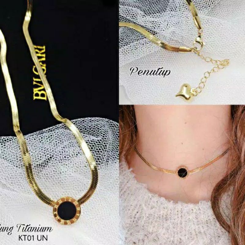 Fourfashion Kalung Titanium Rose gold KT01-06 UN