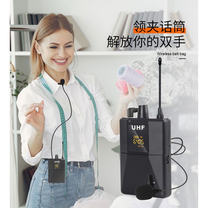 XTUGA UHF Mikrofon Nirkabel Lavalier Wireless Lapel Microphone System