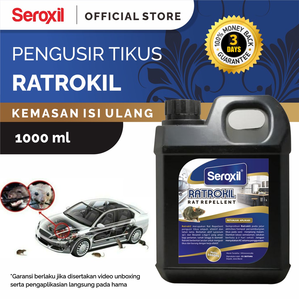 (Isi Ulang) Cairan Pengusir Tikus Mobil Rumah Ampuh Tahan Lama 1 Liter - Seroxil