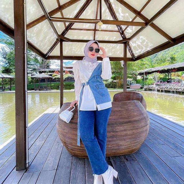 Nada Set 2in1 / Blouse Kemeja dan Rompi / Kemeja Set Korean Wanita Style / Blouse Polos / Top Import