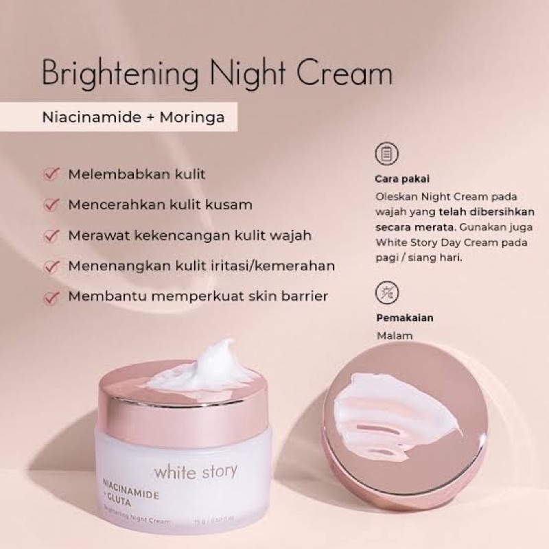 [ip.x] White Story Brightening Night Cream 15 gr - cream malam white story 15gr