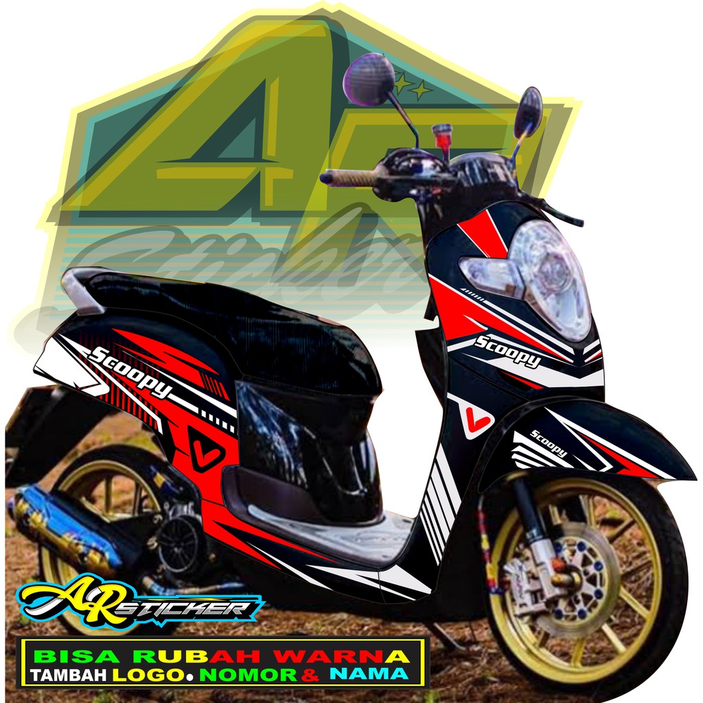 Decal scoopy Decal Scoopy full body Full Blok Decal Scopy Dekal New Fi 2017 2018 2019 2020 MERAH