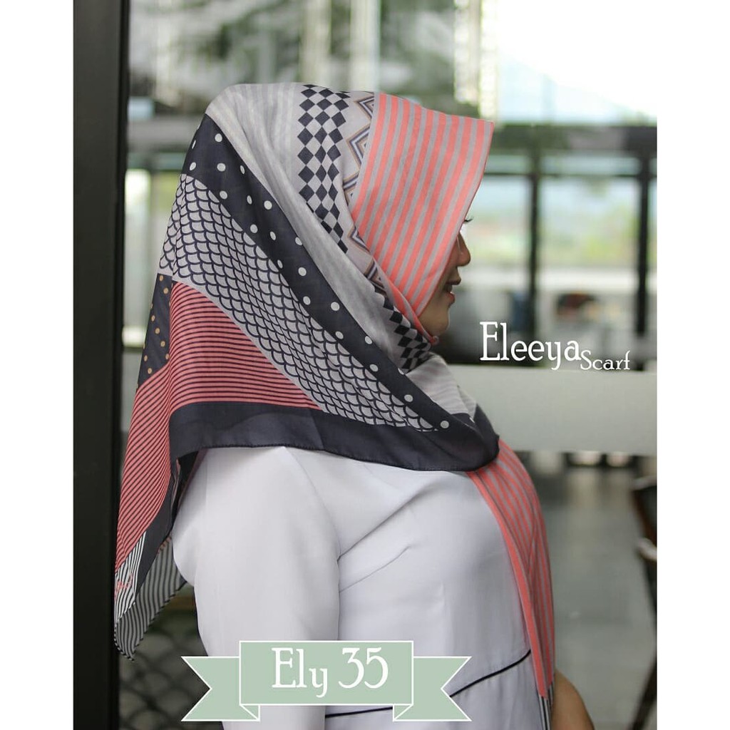 HIJAB SEGIEMPAT MOTIF ELY 35 || Eleeya Scarf