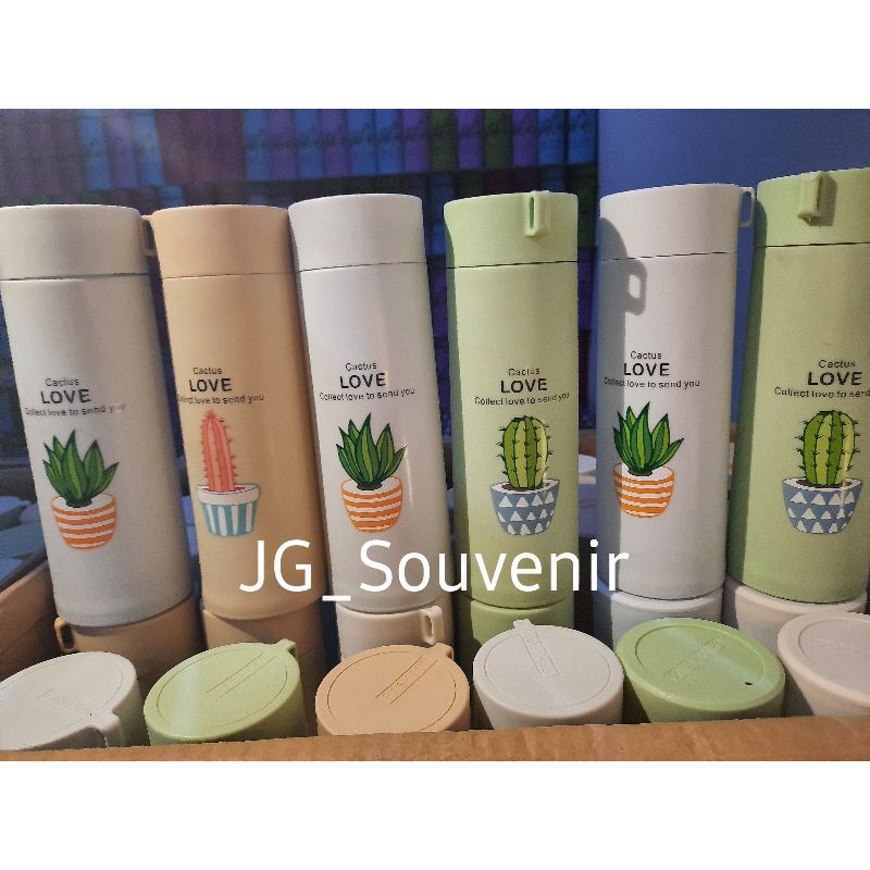 BOTOL MINUM KACA MOTIF KAKTUS 450ML KEMAS BOX SOUVENIR PERNIKAHAN MURAH DAN UNIK-4