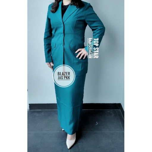 Baju Setelan Rok Blazer PKK Wanita Hijau Komunitas