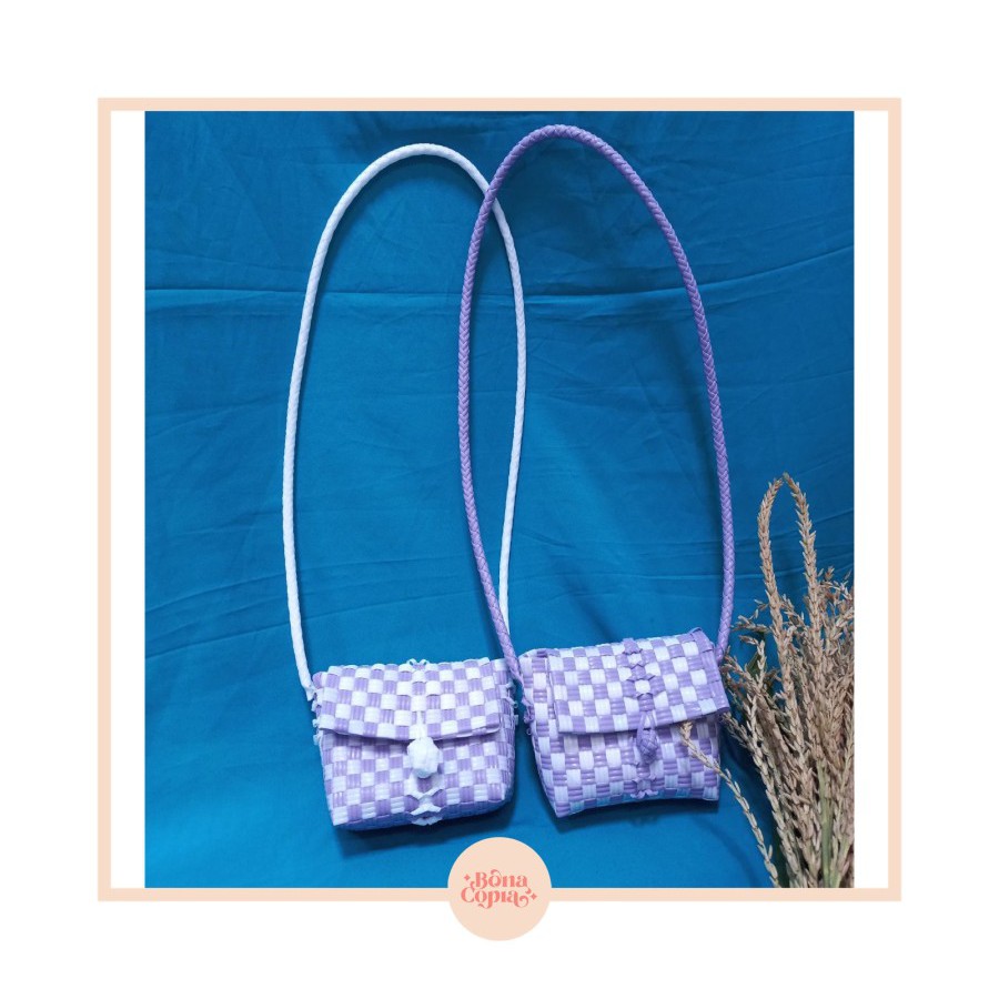 TAS SELEMPANG ANAK / TAS ANYAMAN ANAK JALI-JALI PREMIUM - BONACOPIA