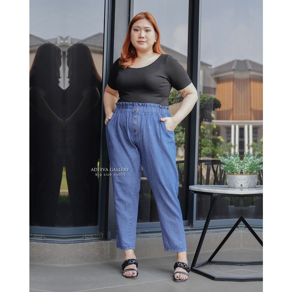 ADEEVA Marion Pants Celana Jeans Wanita Jumbo