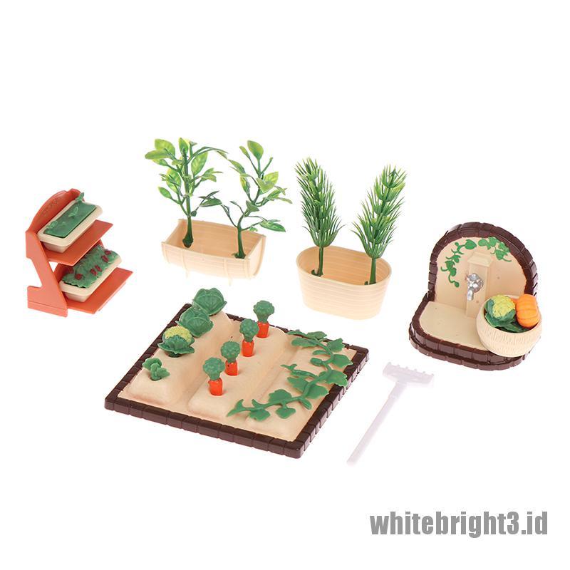 (white3) 1 Set Miniatur Taman / Piknik / Ulang Tahun Untuk Dekorasi Rumah Boneka