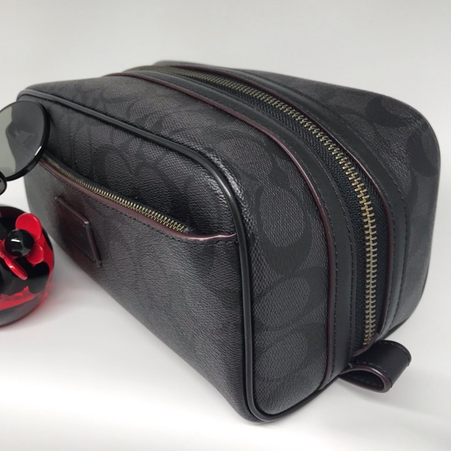 Travel kit coach black oxblood f39764 Shopee Indonesia