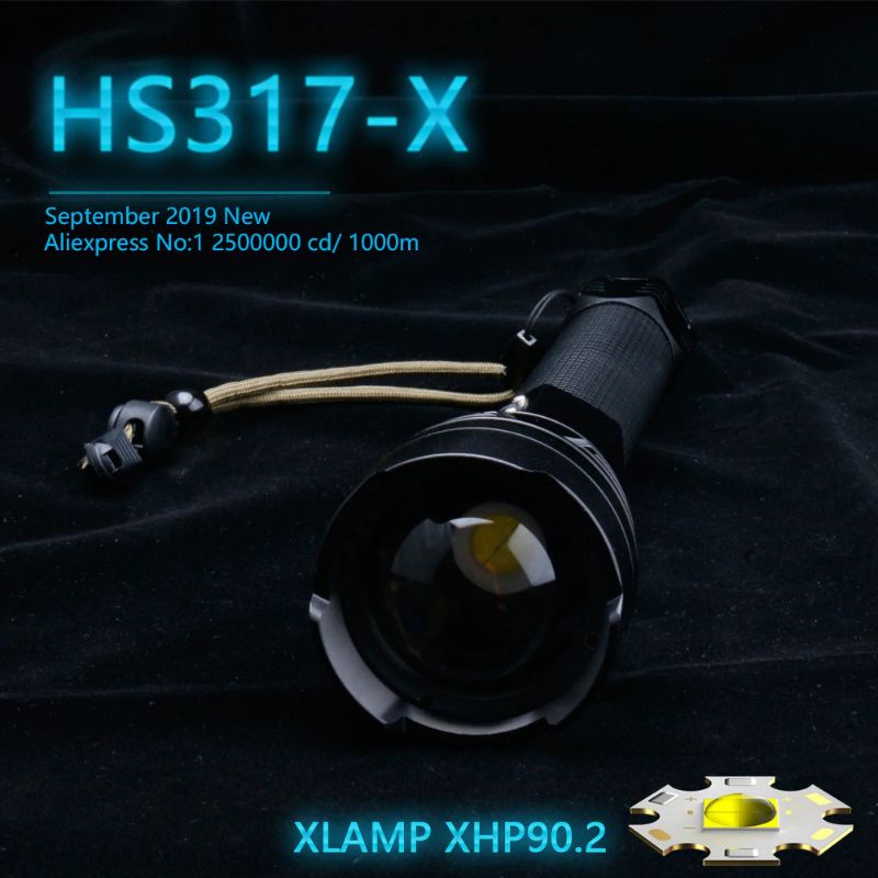 Senter LED XHP90.2 ORIGINAL 90.000 LUMENS Rechargeable ZOOM 1000 METERS WATERPROOF