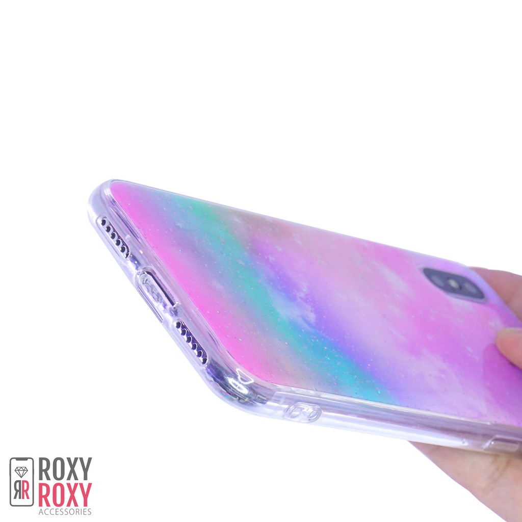 Roxyroxy - Oppo A7/A5S /A12/A11K -Oppo  A52 - Oppo A9 2020 Softcase Motif Rainbow Bonus Popsocket