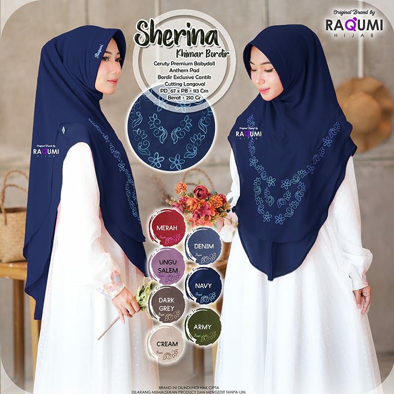 Jilbab Khimar Raqumi Sherina Khimar Bordir