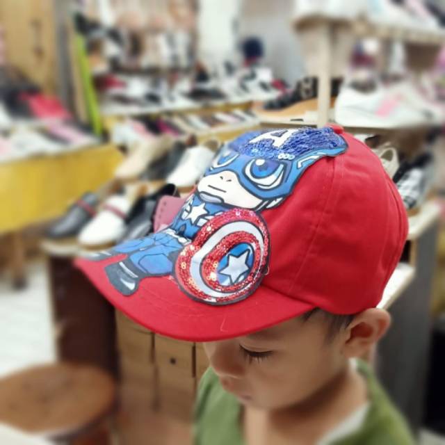 Topi superhero anak led