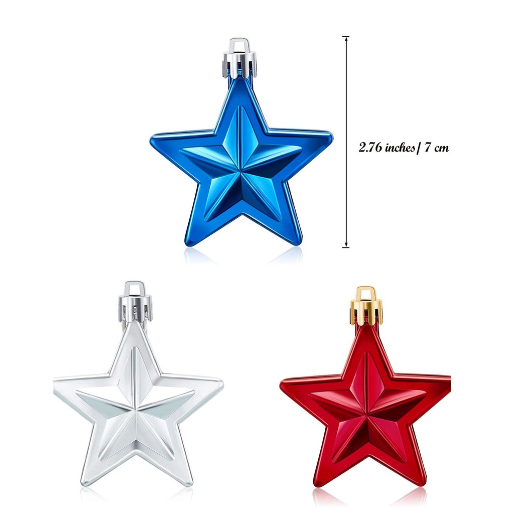 [ 7Cm Three-Dimensional Plastic Five-Pointed Star Set Decoration For Christmas children birthday wedding party ]