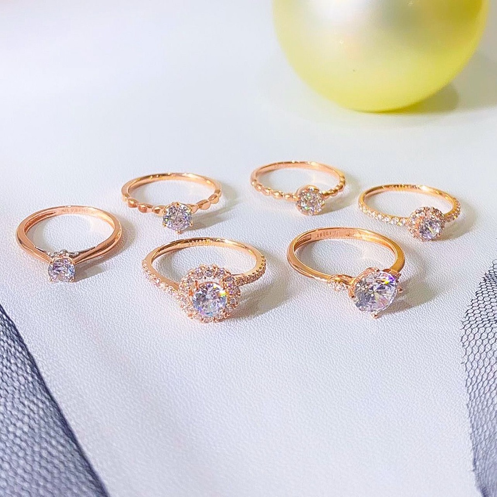 Cincin anak dan dewasa emas asli kadar 750 75 17k solitaire rosegold permata like diamond 1 2 satu dua gram gr g nomor no 10 11 12 13 14 15 16 17