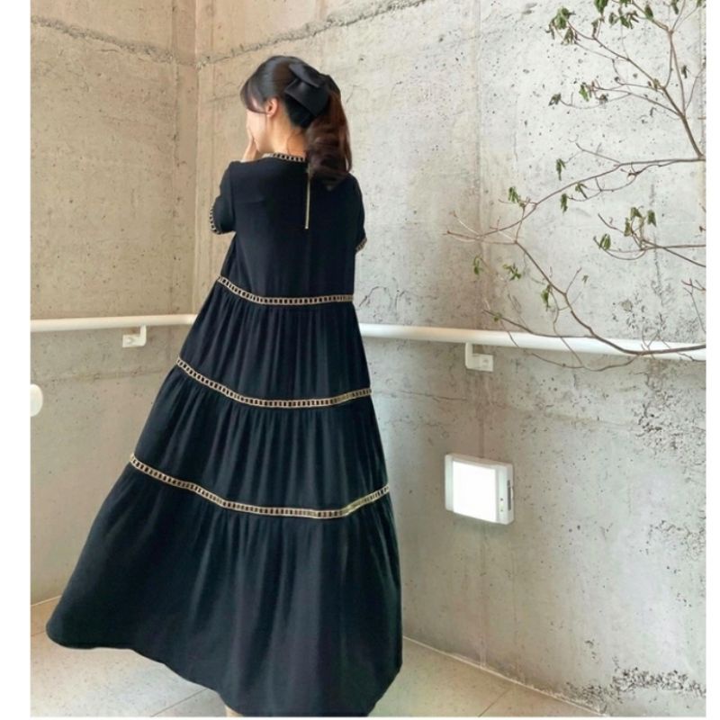 MDLV ~ 57200# Valeria Babydoll Maxi Dress Korea Import