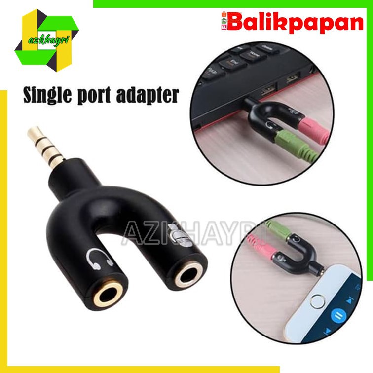 Audio Splitter Jack 3.5mm U Shape 2in1 mic microphone &amp; speaker