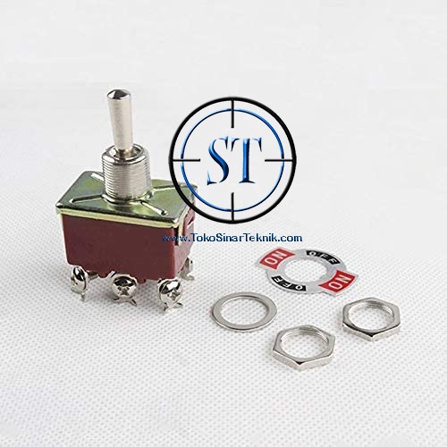 BA-12C-15A Toggle SW 6p Besar On-Off-On 15A Saklar Toggle Besar  Tombol Switch Tuas Gagang Besi 15 Amp