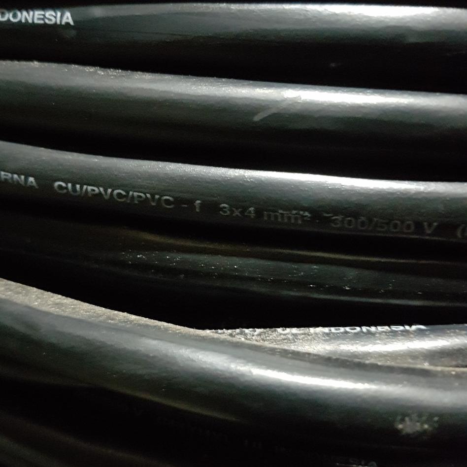 ❆ ETERNA NYYHY / NYY HY 3 X 4 MM / 3X4 MM KABEL LISTRIK HITAM SERABUT TEMBAGA ( ECER ) Ω