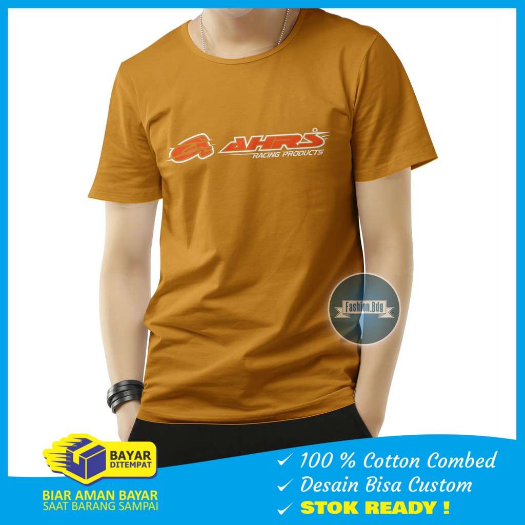 KAOS PENDEK PRIA AHRS RACING BAHAN COTTON COMBED 30S REAKTIF M L XL XXL KAOS PRIA PENDEK AHRS RACING TEAM NYAMAN KAOS LENGAN PENDEK PRIA AHRS