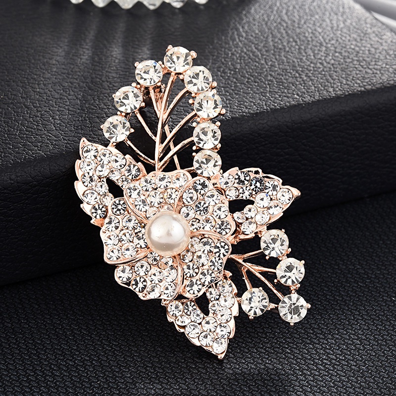 Candy Jewelry Fashion Korean Butterfly Brooches Gold Color Pearl Brooch Pins Rhinestone Breastpin for Women bros hijab-#5 Star/Bintang