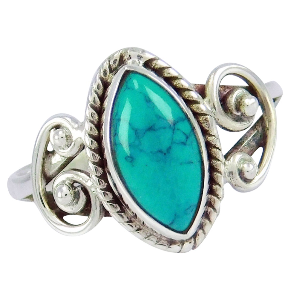 Hu Hu Hu Hu Hu Alat Bantu Pasang Kacamata♡ Cincin Antik Gaya Tibet Aksen Batu Turquoise Untuk Hadiah Wanita